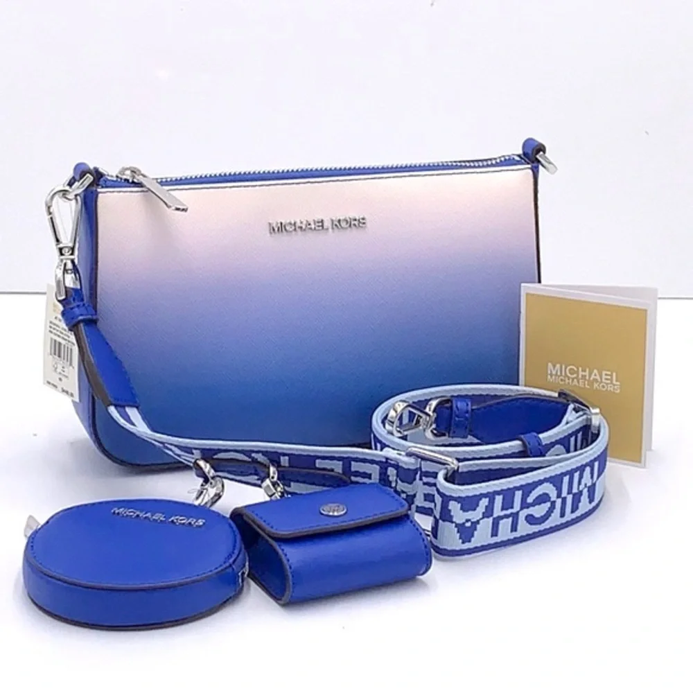 MICHAEL KORS SMALL XBODY SHOULDER BAG W TECH ELECTRIC BLUE MULTI COLOR - Picture 2 of 16
